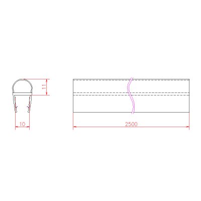 画像3: エッジシール OT-H640N／ガラス厚１０mm、８mm用／長さ：２．５m×２本