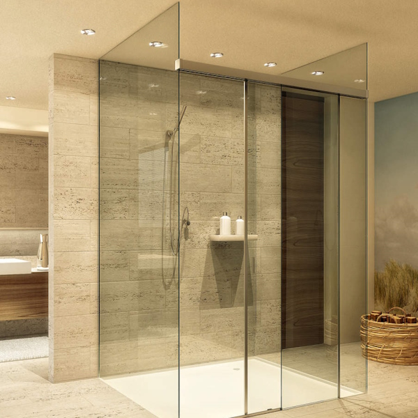 浴室・シャワー室ガラスドア（両側ガラス壁タイプ）