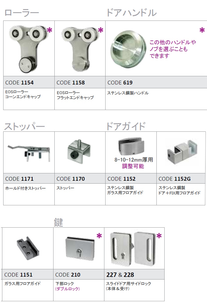 スライドドア,ＥＯＳ 金物セット